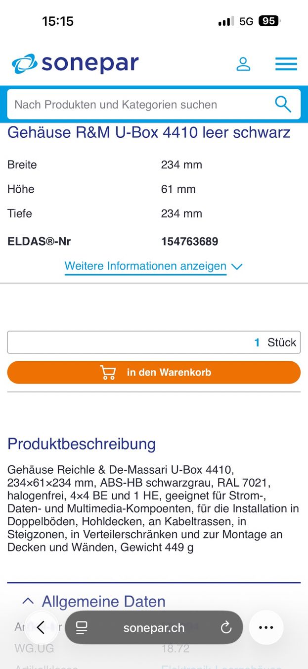Carriole: R+M U-Box Installationsgehäuse 6221 Rickenbach – Nuovo e nell'imballaggio originale da Emmenbrücke venduto da Plan-C-Liquidationen 3