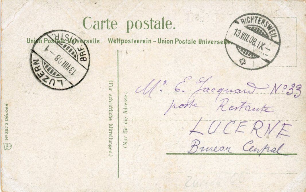 Cartes postales: Richterswil   ZH       um 1908 – D'occasion à Brig par Valcards54 1