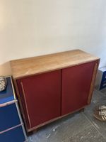 Midcentury Sideboard/Kommode 70er Holz rot