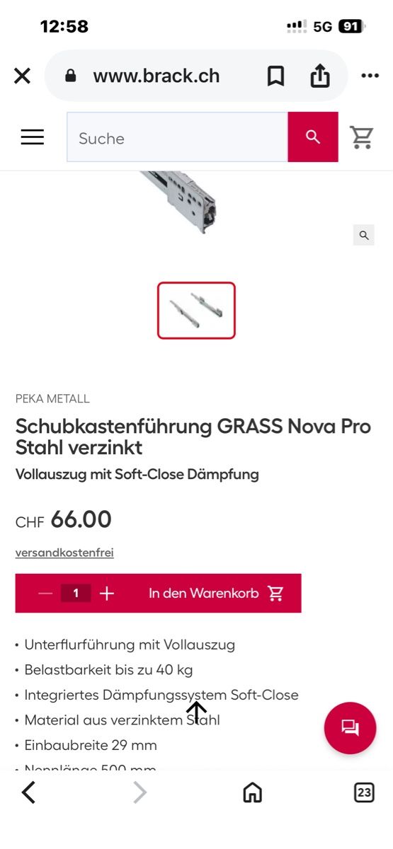 Ferramenta: Schubladenauszüge 3 Paar  – Usato da Neerach venduto da fuz_8d7l 7