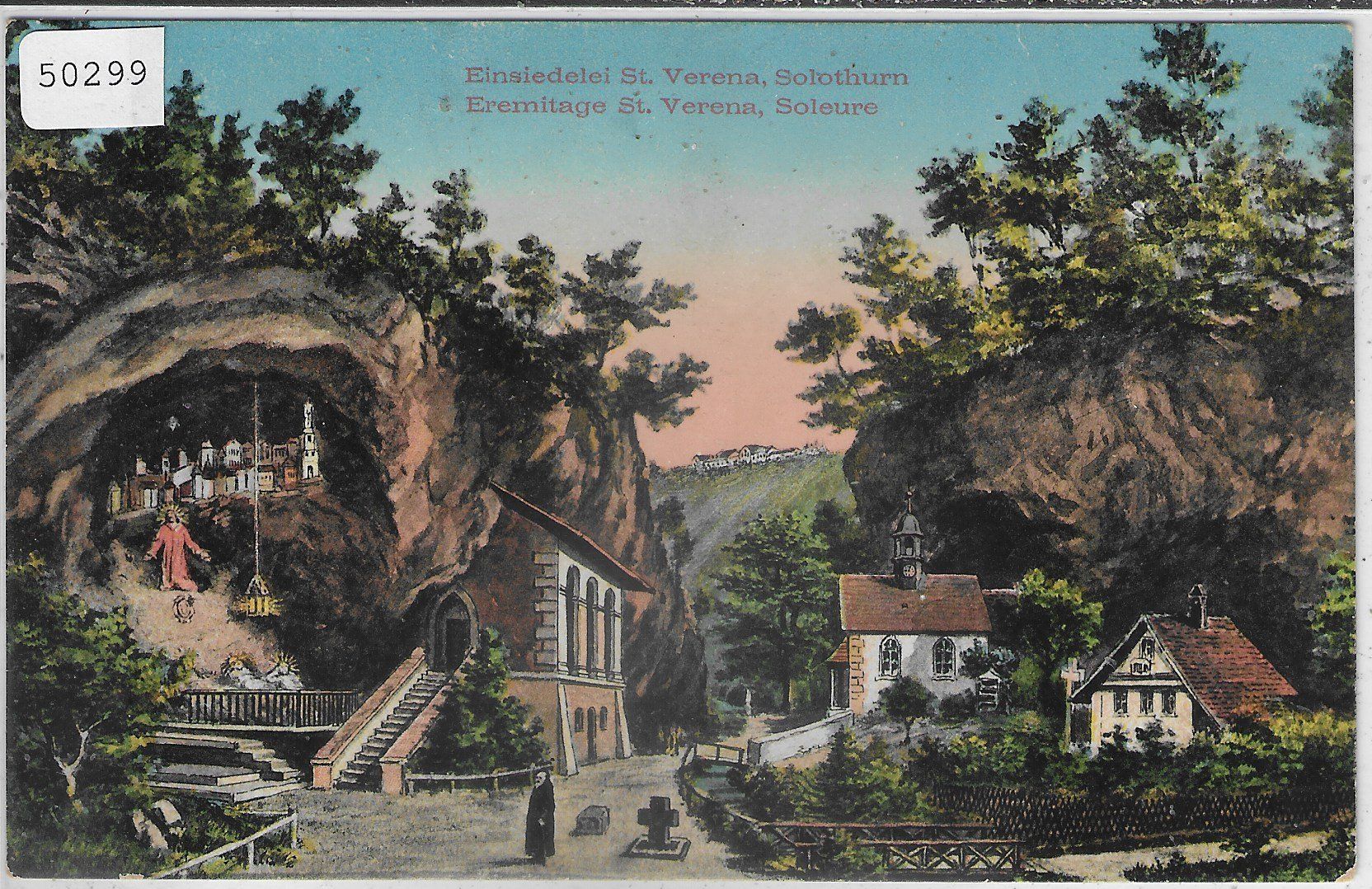 Cartoline postali: Solothurn - Einsiedelei St,. Verena - Litho – Usato da Ettingen venduto da Kartenplanet
