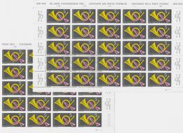 25 x 5 Rp. 100 JAHRE EIDG. POST 1949 im BOGEN +TEILB. 20 St.