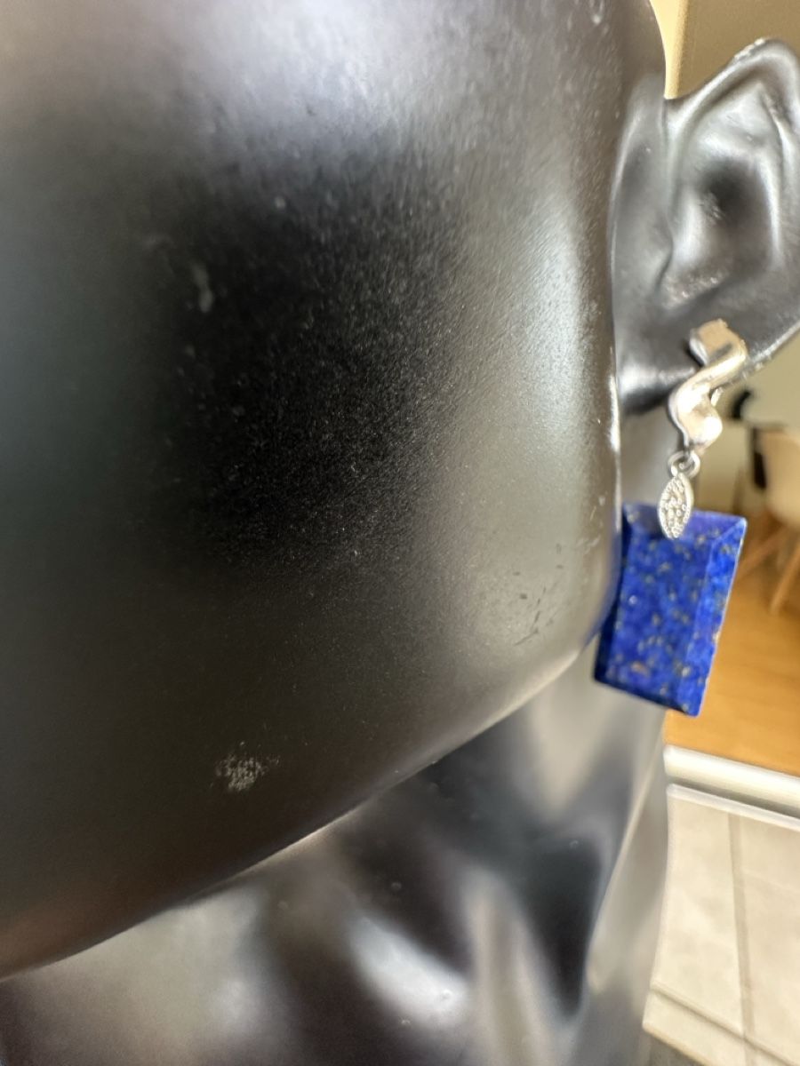 Orecchini pendenti & Orecchini a lobo: Ohrhänger Lapislazuli rechteckig HANDARBEIT  – Nuovo e nell'imballaggio originale da Kriens venduto da Hortensie6 3