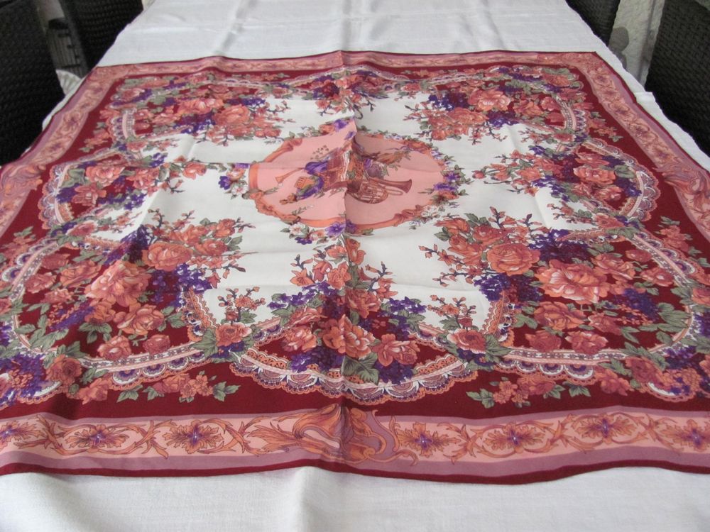 Foulards En Soie Pour Femme Série Imprimé Écharpe Carrée Motif Feuille