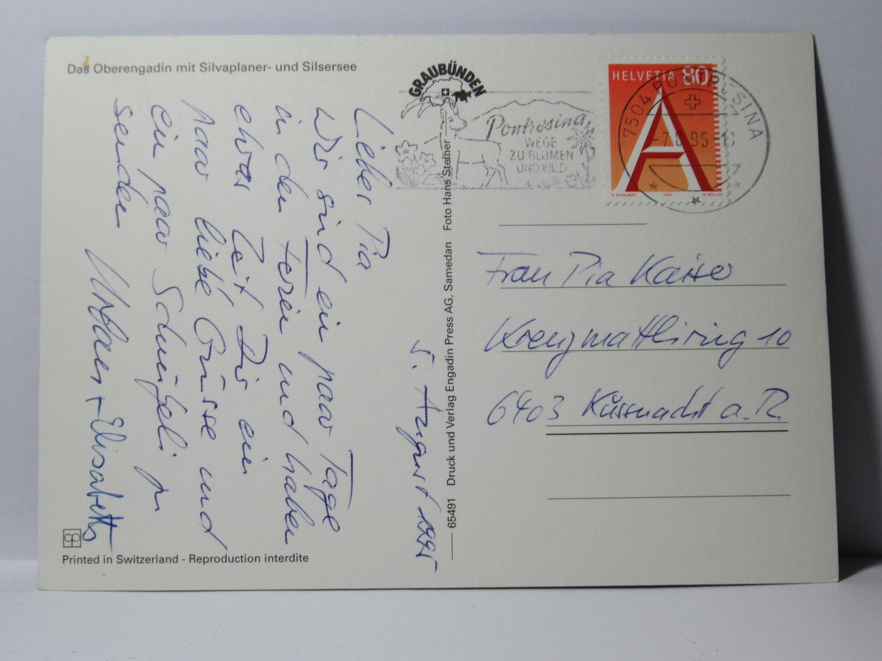 Cartes postales: Silvaplaner - und Silsersee – D'occasion à Grenchen par frechri 1