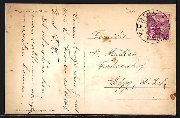 Cartoline postali: AK Weggis, Der Quai mit Pilatus – Usato da Berlin venduto da bartko-reher 1