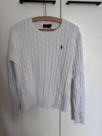 Ralph Lauren Zopfmuster Pullover weiss
