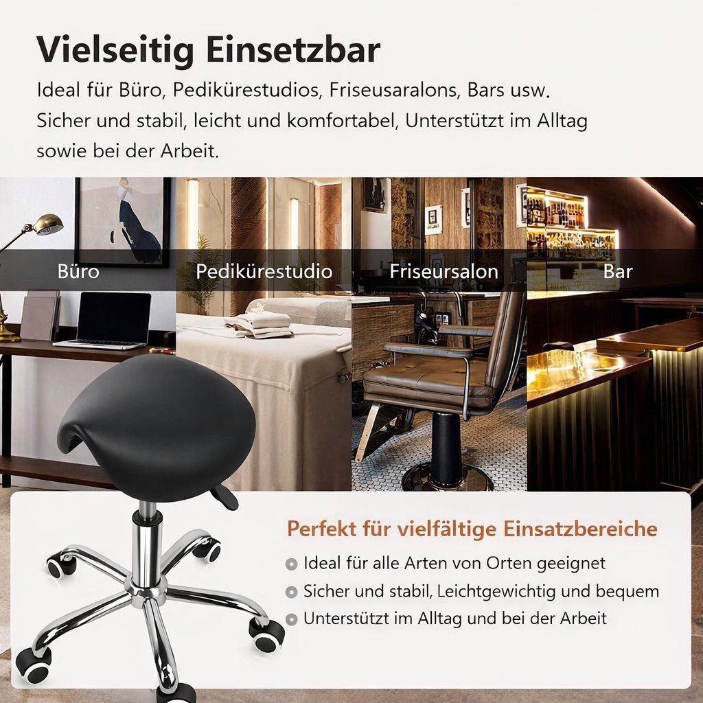 Hocker: Rollhocker Arbeitshocker Barhocker drehbar höhenverstellbar – Neu und originalverpackt aus Fislisbach von IboTrade 5