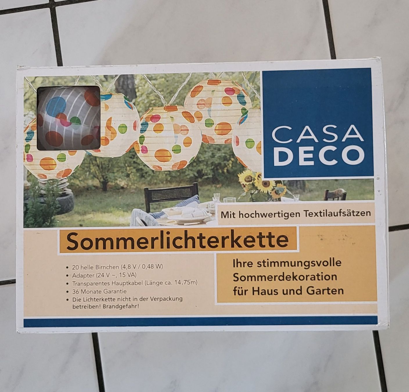 Ghirlande e barre luminose: Lichterkette mit 20Lichtern (Ball-D=9cm) – Usato da Kleindöttingen venduto da Mcyaya007