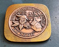 Fasnachtsplakette Gold 1979 Dünkelweiher-Zunft Luzern