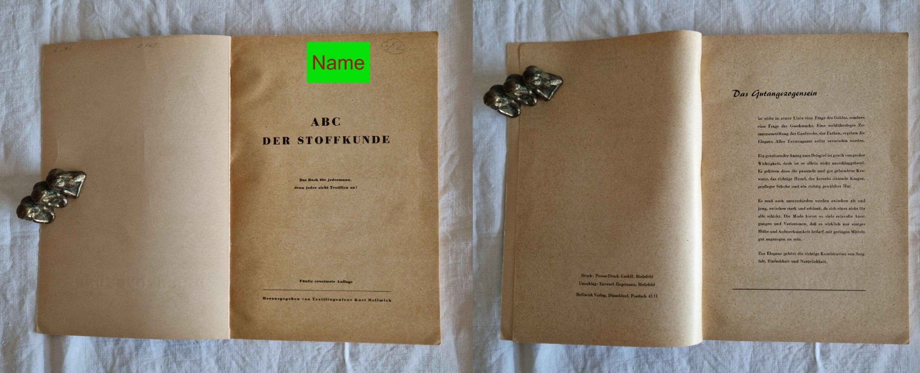 Libri: ABC der Stoffkunde Textilingenieur Kurt Hellmich 60-er Jahre – Usato da Zürich venduto da silver-team 1
