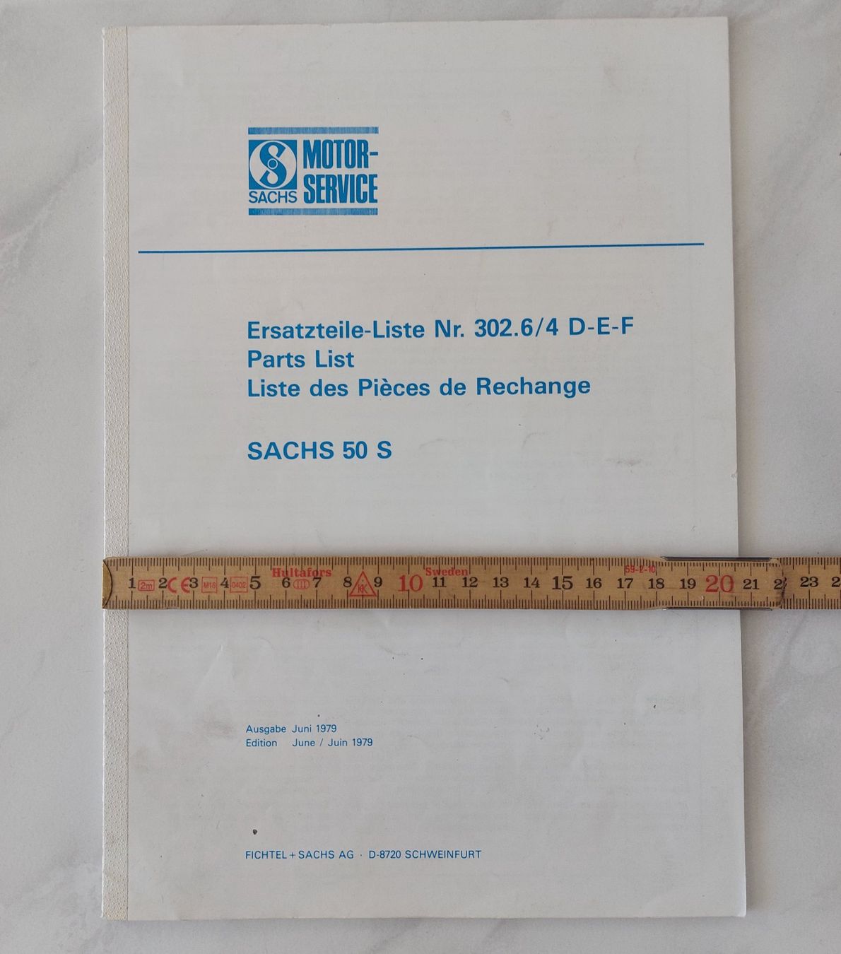 Motosacoche Documenti: Ersatzteileliste Mofa Motor Sachs 50 S – Usato da Schenkon venduto da TG10