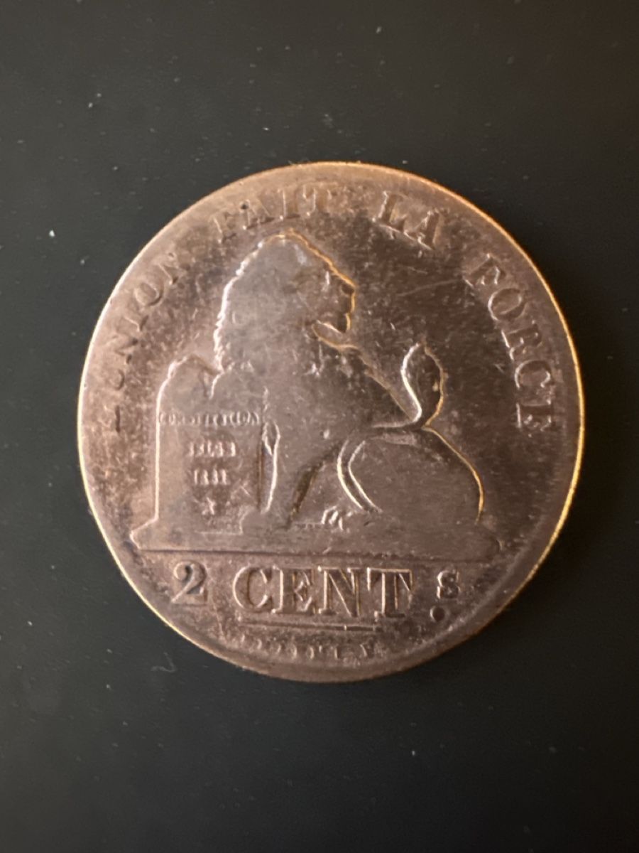 Alle Münzen: Belgien 2 Centimes 1862 – Gebraucht aus Horw von yvesmarc 1