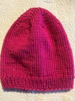 Pinke Strickmuetze, handgemacht, neu! 0 -1/2 Jahr