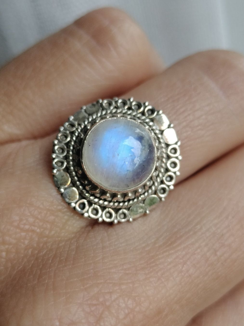 Anelli: Regenbogen Mondstein Ring 925 Solid Sterling Silber – Nuovo (secondo la descrizione) da Schwyz venduto da els_7cys 3