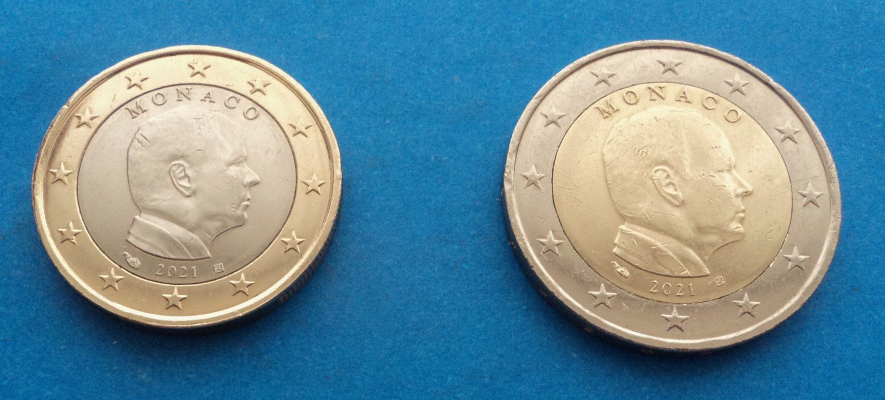 Alle Münzen: Monaco: 1 und 2 Euro 2021, SS – Gebraucht aus Basel von maripas17