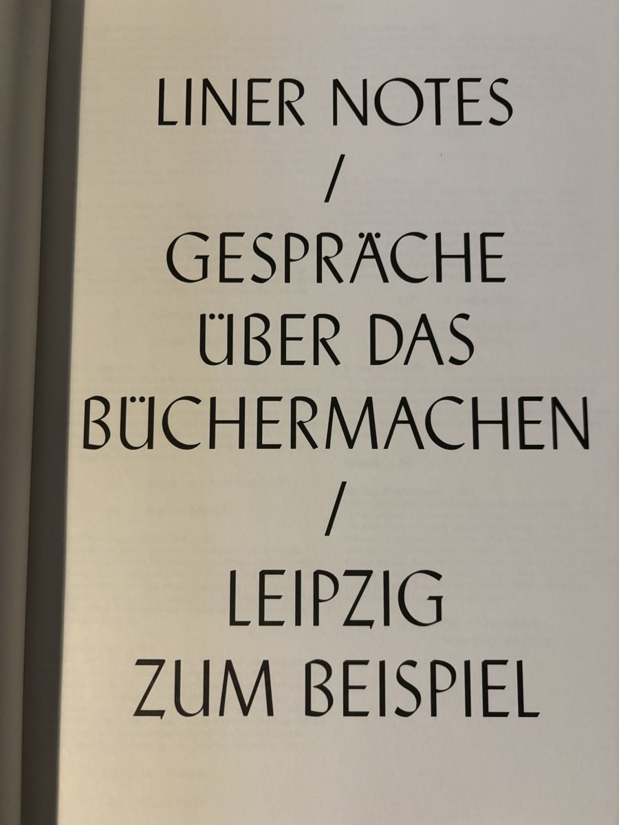 Libri: Liner Notes. Gespräche über das Büchermachen. Leipzig z.B. – Usato da Zürich venduto da WWehrle 1