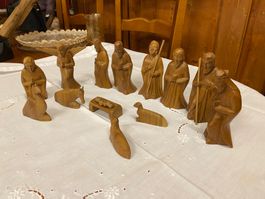 13 Krippenfiguren aus Holz - 12 cm hoch