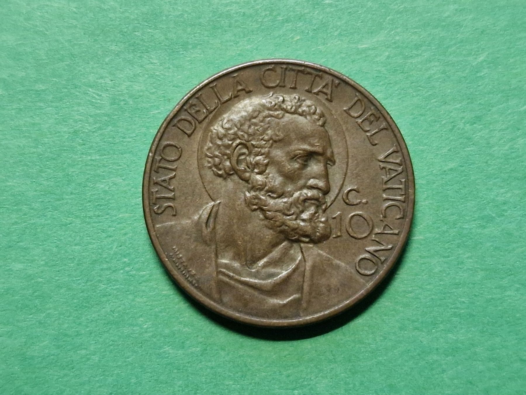 Tutti le monete: Vatikan 10- Cent 1937. – Usato da Zürich venduto da Moreira01 3