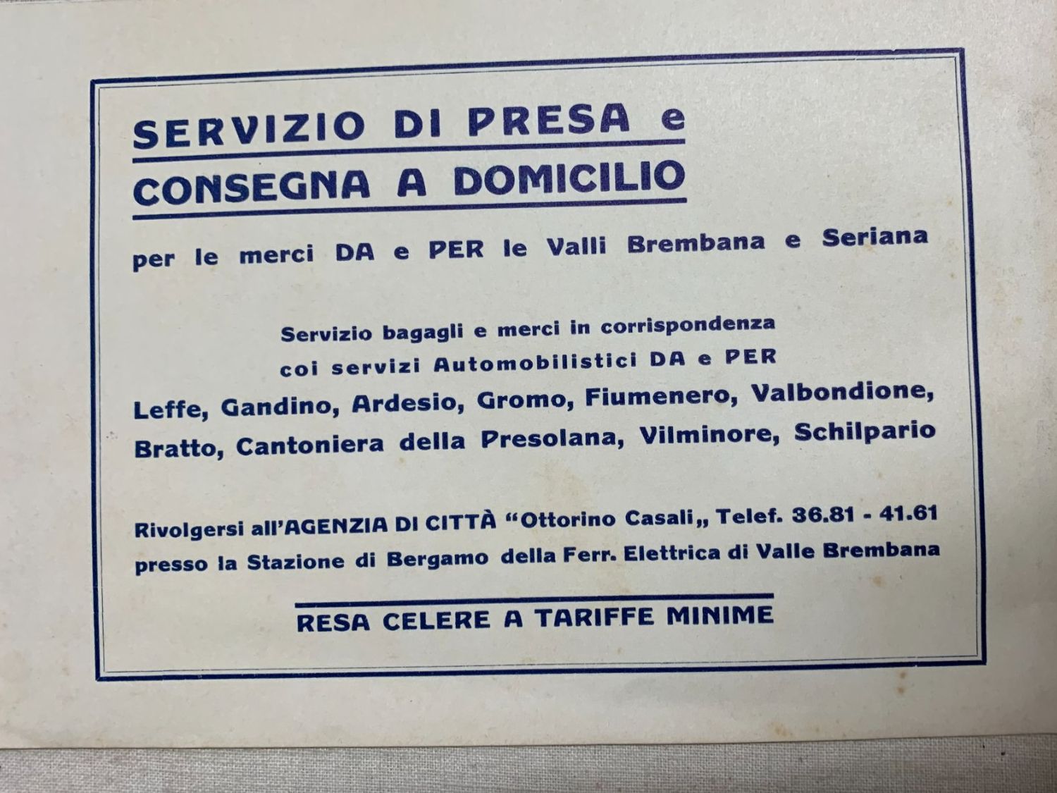 Cartoline postali: Valle Seriana - 1935 – Usato da Sorengo venduto da 74in 1
