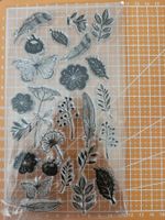 Silikonstempel Nr.494, Blätter, Federn, Blumen