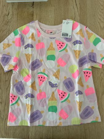 H&M T-Shirt, Gr. 122/128, Neu mit Etikett, Glace Sommer!