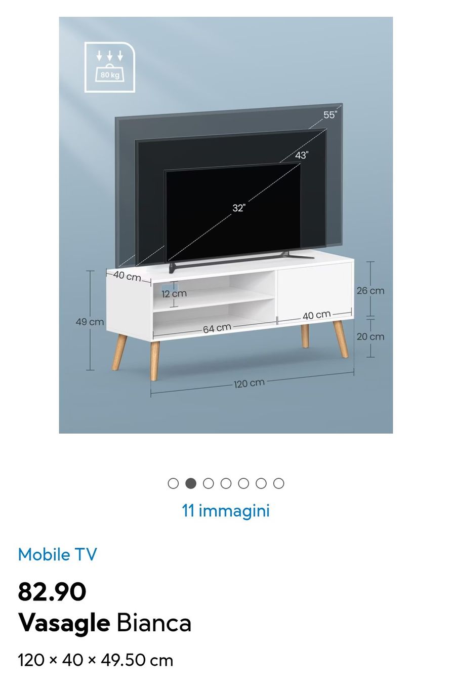 TV Möbel: Mobile TV bianco  – Gebraucht aus Gebenstorf von nri_zb7t