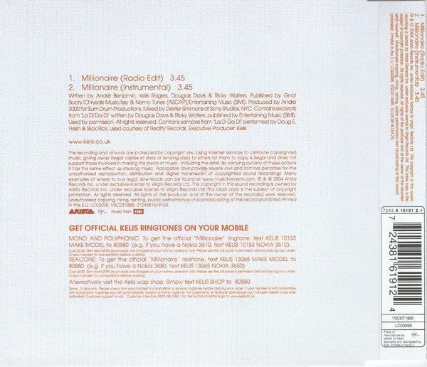 CD: Kelis Millionaire CD single – Usato da Bionnens venduto da Meg011 1