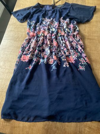 JESSICA/C&A KLEID GR.42/44/XL blau/floral / Kurzarm / chic