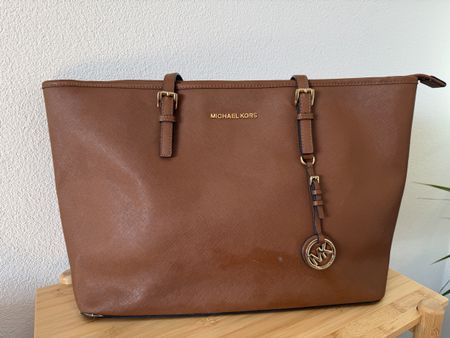 Sac cabas Michael Kors en cuir Saffiano marron (Camel)