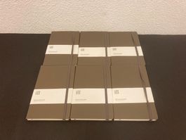 Moleskine Notizbuch classic L, Hardcover, 6 Stück, braun