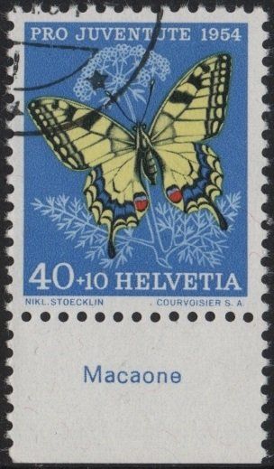 Tutti i francobolli: 40 Rp. Schwalbenschwanz mit TAB (Macaone) – Usato da Eglisau venduto da Chperfins