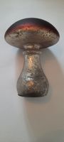 Deko Pilz Glas rot silberfarben Höhe 26 cm guter Zustand