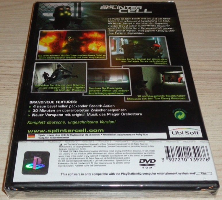Giochi: Splinter Cell ***SEALED*** (PS2) – Nuovo e nell'imballaggio originale da Thun venduto da Gameparadise 1