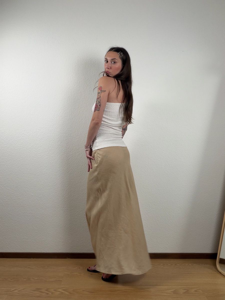 Gonne: Vintage beige linen maxi skirt – Usato da Knonau venduto da Grapesvintage 5