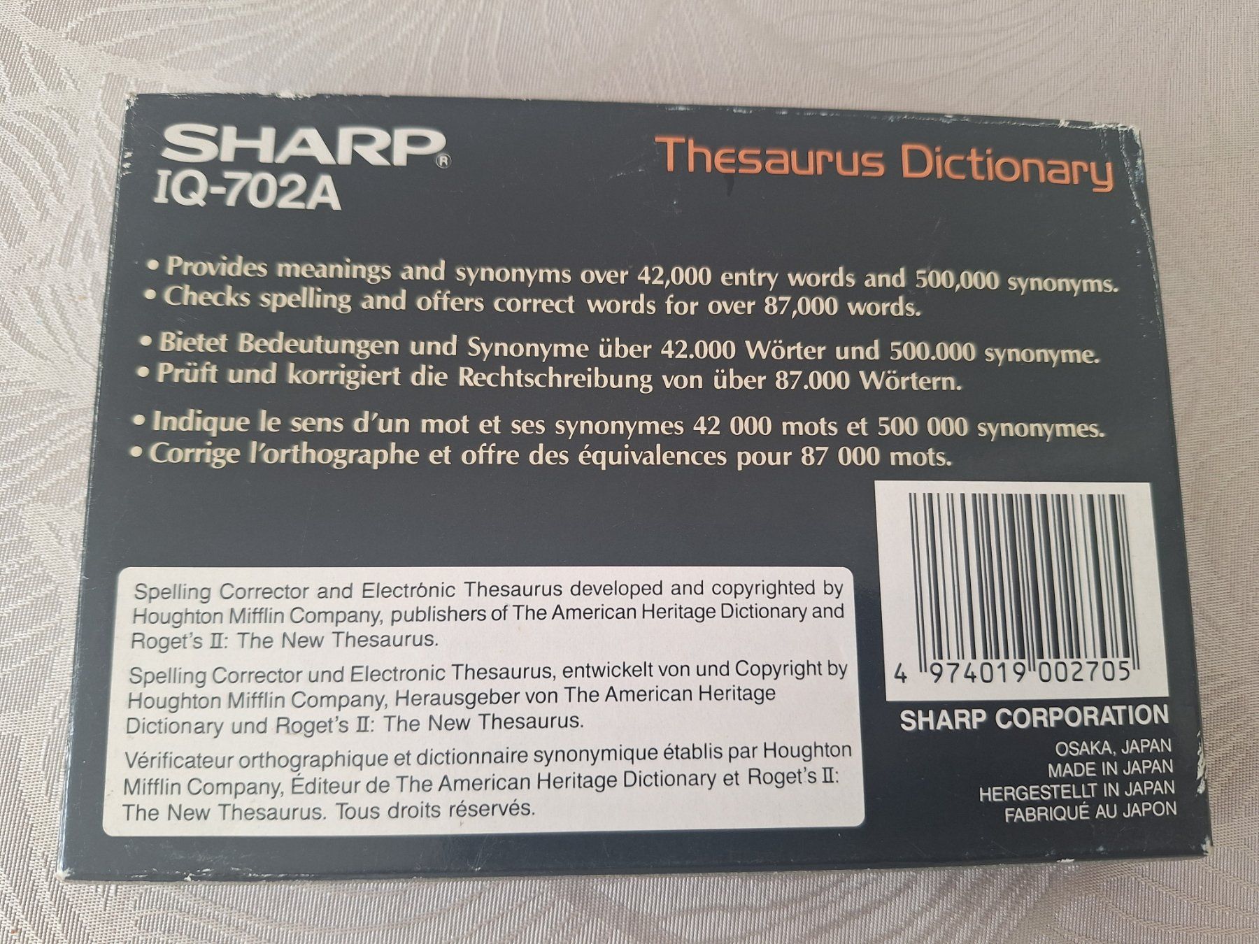 Karten: Sharp IQ-702A Thesaurus Anwendungskarte – Gebraucht aus Zürich von Lemon007 4