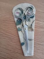 Stickerei Schere mit Etui floral neu
