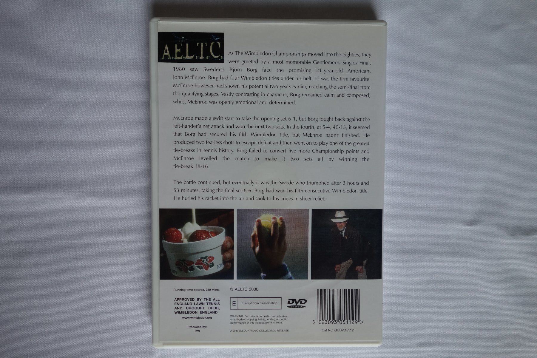 Tutti i DVDs: The Wimbledon Borg vs. McEnroe 1980 Final - Gratis Versand ! – Usato da Luzern venduto da ron_35 2