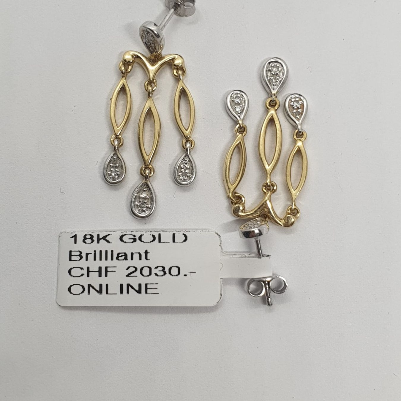 Orecchini pendenti & Orecchini a lobo: Echt 18K Gold - Diamant Ohrstecker – Usato da Luzern venduto da Goldhaus-Luzern 3