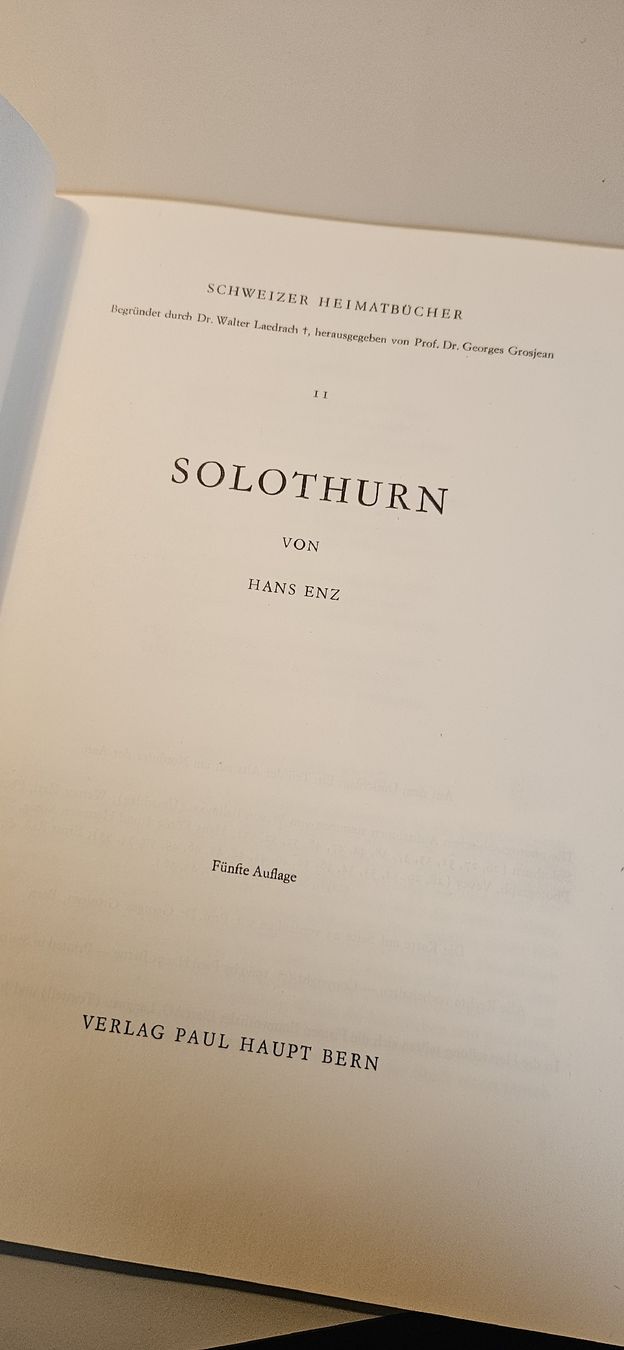 Livres: Solothurn, Buch von Hans Enz 1969 – D'occasion à Belp par Ginus85 1