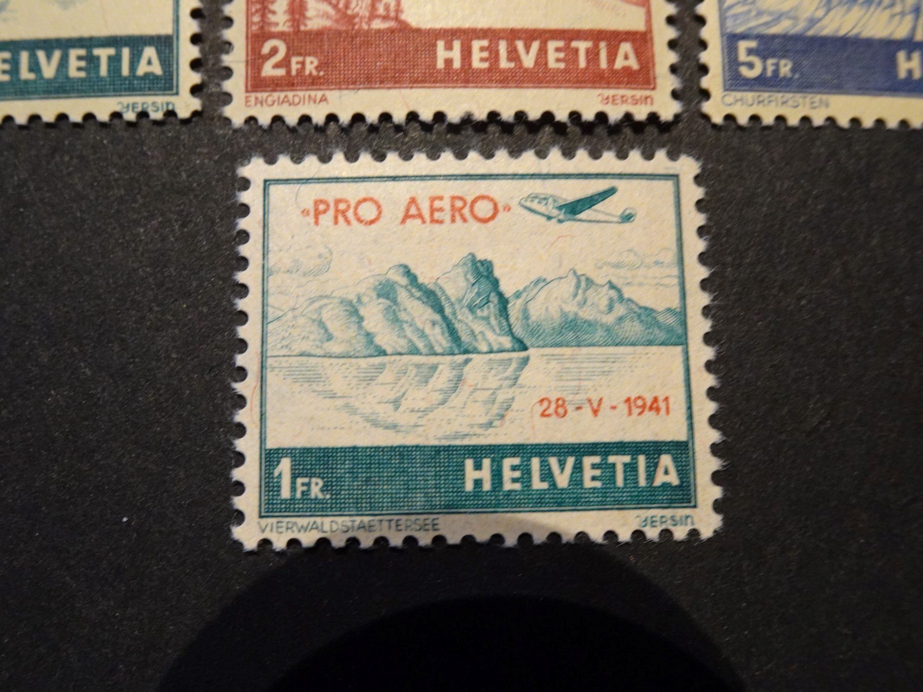 Tutti i francobolli: 1941 LANDSCHAFT/FLUGZEUG/PRO AERO/FARB., postfrisch – Nuovo (secondo la descrizione) da Eschenbach SG venduto da eDaisy 3