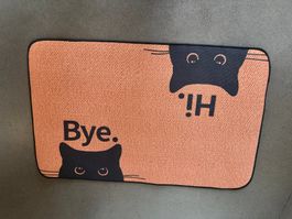 Fussmatte Teppich rotbraun "Bye-Hi" schwarze Katzen