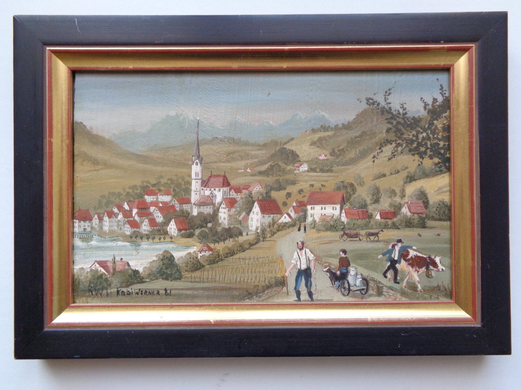 Gemälde: GEMÄLDE HORGEN UM 1810 SIGNIERT – Gebraucht aus Henggart von linda666