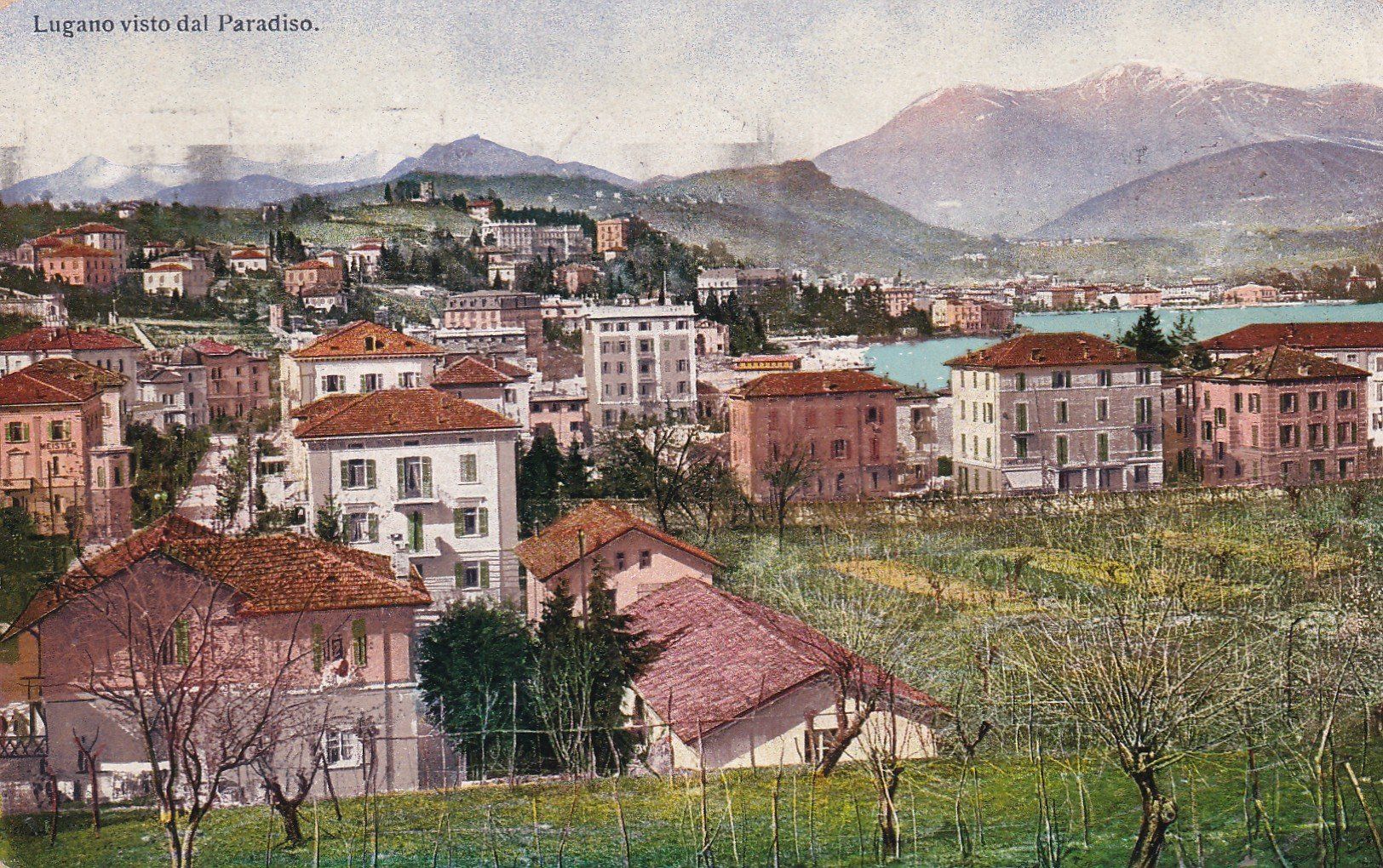 Ansichtskarten: Lugano visto dal Paradiso  1926 – Gebraucht aus Cormoret von Pascalll2001