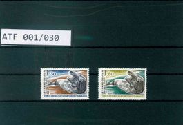 FRANZÖSISCHE ANTARKTIS 2 BRIEFMARKEN SÄUGETIERE / SEELEOPARD