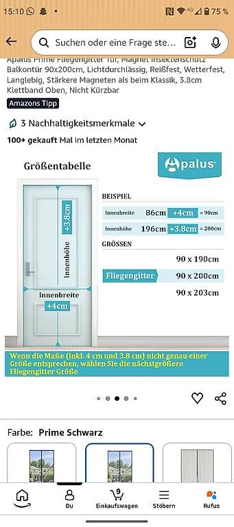 Sonstiges für Haushalt & Wohnen: Fliegengitter Türe mit Magnet Neu – Gebraucht aus Gelterkinden von leo_9z8m