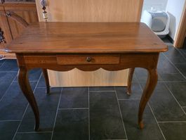 Tablette en bois, antique, avec un tiroir, style Louis XV
