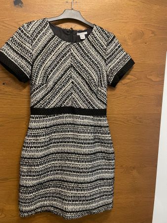 Elegantes H&M Kleid (Gr. 40, gemustert, grau schwarz)