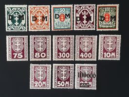 Danzig Dienst- und Portomarken Lot**