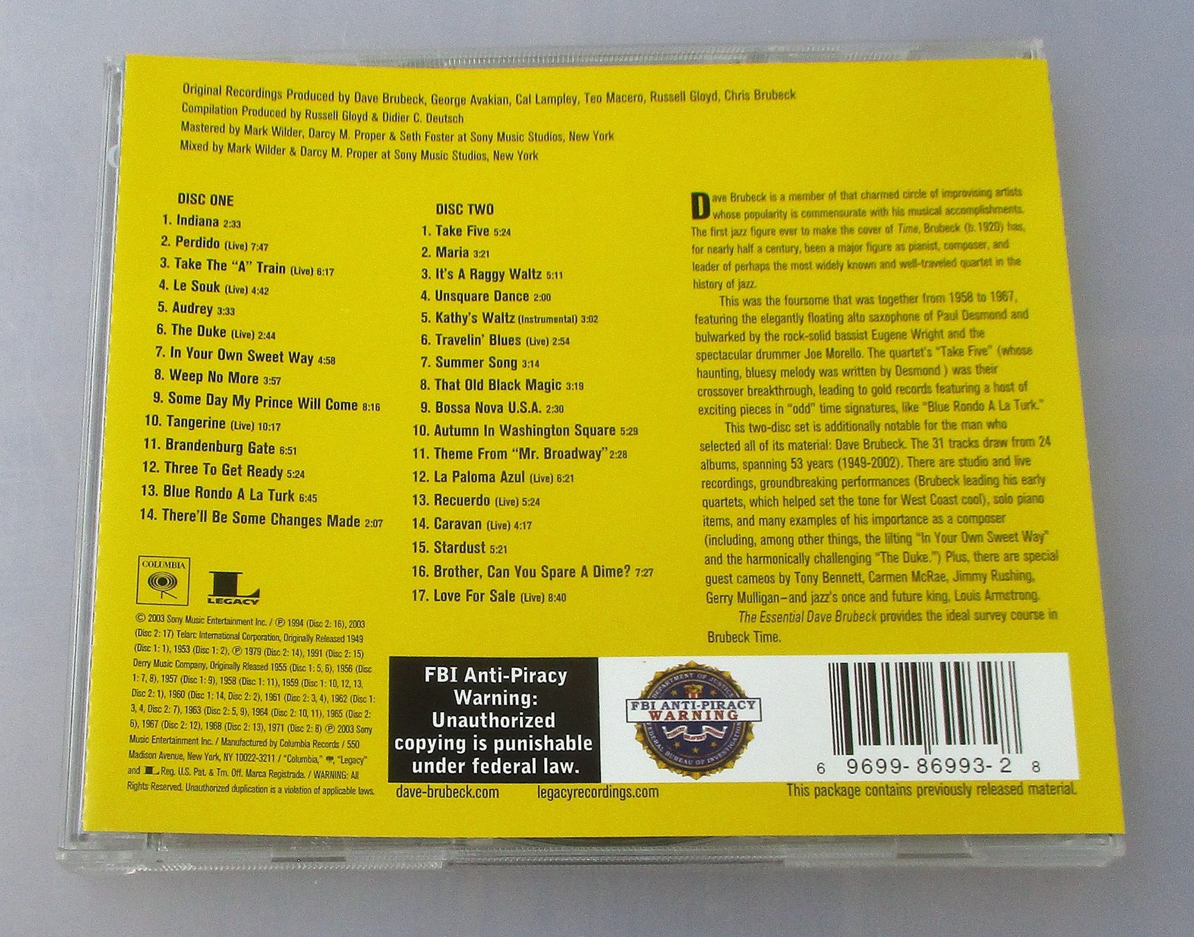 CDs: DAVE BRUBECK - The Essential 2-CD – D'occasion à Wattwil par Muriel11 1
